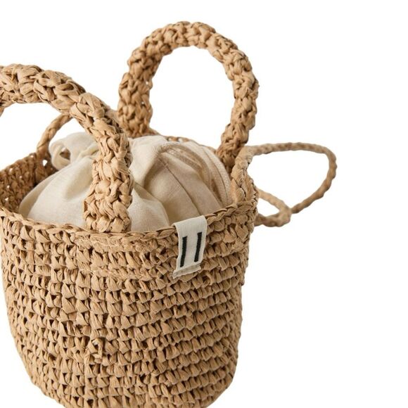 ZARA Kids | Beige | RAFFIA MINI CROSSBODY BAG - Picture 3 of 7